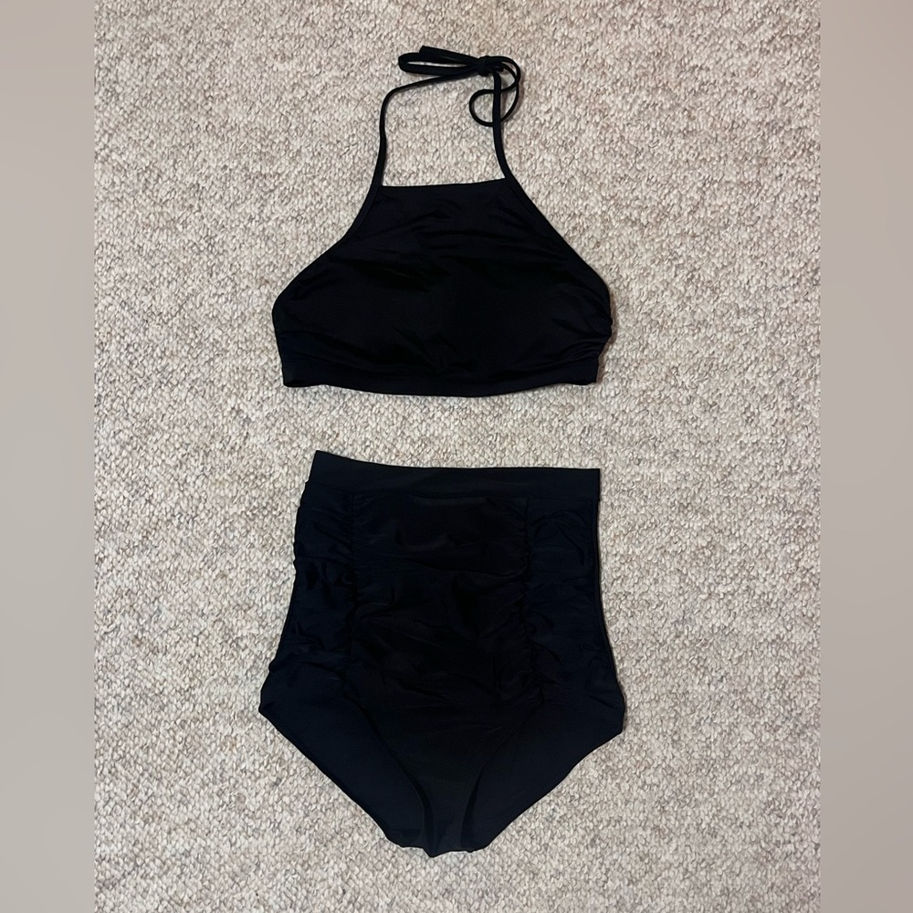 Black High-Waisted Bikini Set